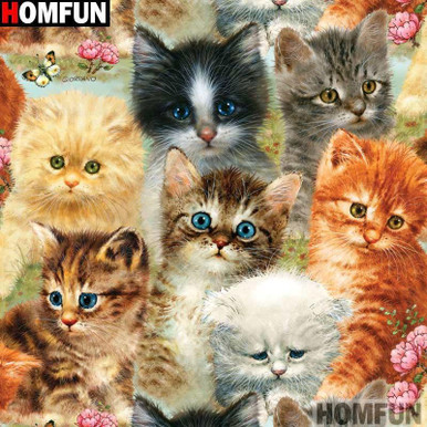 5D Diamond Painting Kitten Collage Kit