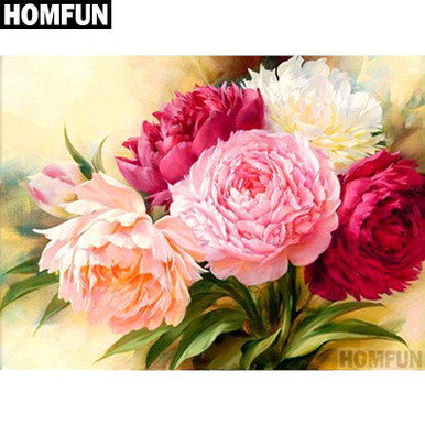 5D Diamond Painting Peony Flowers Kit