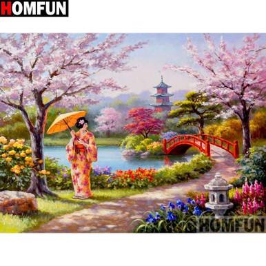 Colorful Scenery 5D DIY Paint By Diamond Kit  Garden painting, Landscape  art, Landscape paintings