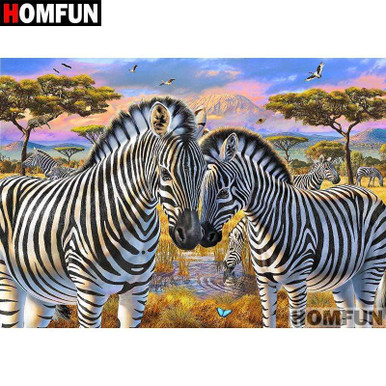5D Diamond Painting Two Zebras on the Safari Kit