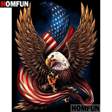 American Flag Deer Diamond Painting Bald Eagle By Number - Temu Australia