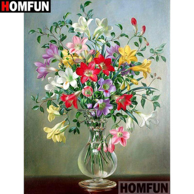 5D Diamond Painting Large Silver Vase Tulips Kit