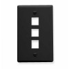 Face Plate 3 Port Black ICC