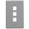 Face Plate 3 Port Gray ICC