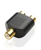 RCA Split 1 Inch Adapter RCA 2 Female TO RCA 1 Female (Mono) Gold Plated