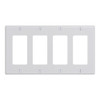 Decorex Faceplate with Four Insert Spaces in Quad Gang and White