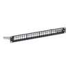 CAT6A FTP Blank Patch Panel with 24 Ports and Zinc Alloy Rear Cable Management Bar for HD Style in 1 RMS