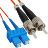 SC-ST Duplex Multimode 50/125 (OM2) Fiber Optic Patch Cable in Orange - 10M