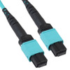 MTP-MTP Plenum Multimode 50/125 (OM3) Type A Fiber Optic Patch Cable with 12 Fibers in Aqua - 5M