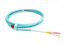 TLC 12 Fiber, 50/125um MM ClearCurve OM3, Distribution Fiber Optic Cable with Aluminum Interlocking Armor, Plenum, Aqua