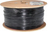CAT6 CMXT Direct Burial LLDPE Jacket Shielded 23 AWG Double Jacket 2000 FT, Wooden Spool, Black