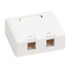 Vertical Cable Surface-Mount Box for Keystone Jacks - 2 Ports, White