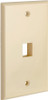 Vertical Cable 1 Port Keystone Wall Plate Single-Gang Wall Plate with Standard Size Keystone Jack Insert - Ivory