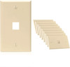 Vertical Cable 1 Port Keystone Wall Plate Single-Gang Wall Plate with Standard Size Keystone Jack Insert - Ivory