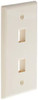 Vertical Cable Keystone Wall Plate, 2 Port, Beige/Ivory