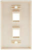 Vertical Cable Keystone Wall Plate, 2 Port, Beige/Ivory