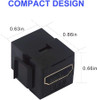 HDMI Female Keystone Coupler, VCE HDMI Keystone Jack Insert Gold Plated 3D&4K Mini Adapter Connector for Wall Plate-Black