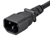 IEC 60320 C14 to IEC 60320 C13 18AWG 10A/1250W 3-Prong SVT, Black, 3ft