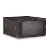 Glass Door for Wall Mount Cabinet 6U, Black Works for both Fixed and Swingout