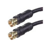 RG-6  12' Patch Cable Black Jacket, Molded (Gold Contact)