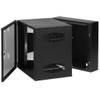 Wall Mount Cabinet 24"Hx24"Wx25"D Black, 12U Swing out type