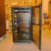 Server Cabinet 22U 19", 46"Hx24"Wx38.5"D,Black, includes 3 Shelves and a Fan Tray with ( 4 fans) Castors  Plus Fixed Feet