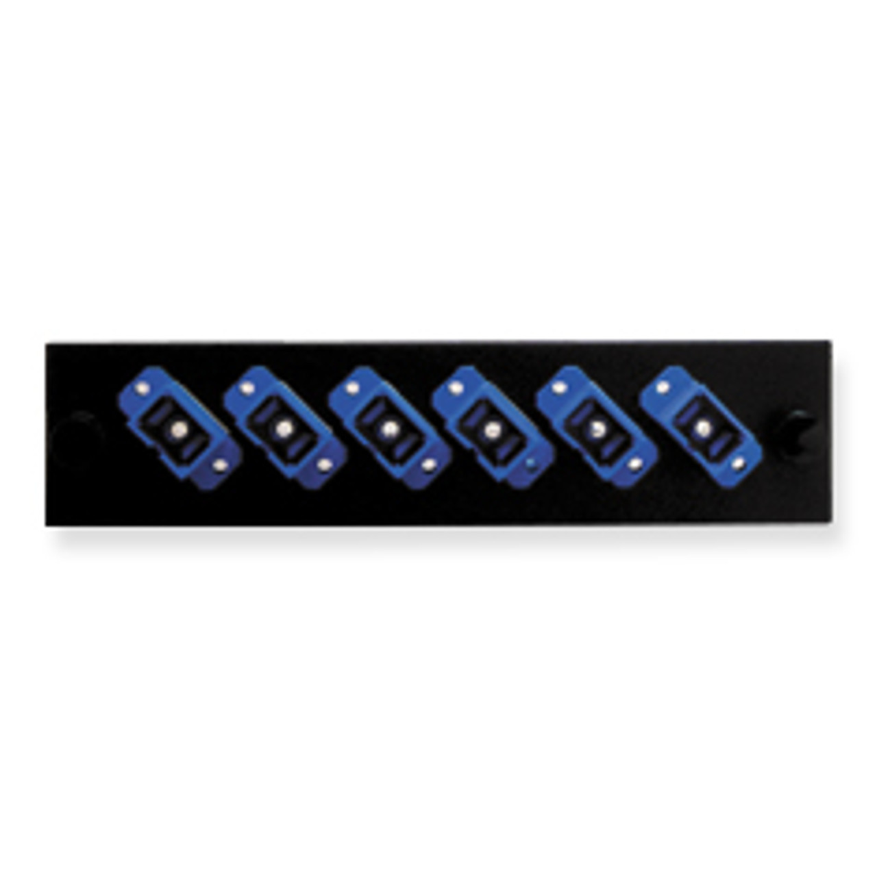 Fiber Adaptor Panel 6 SC SIMPLEX, METAL BLACK MM/SM,