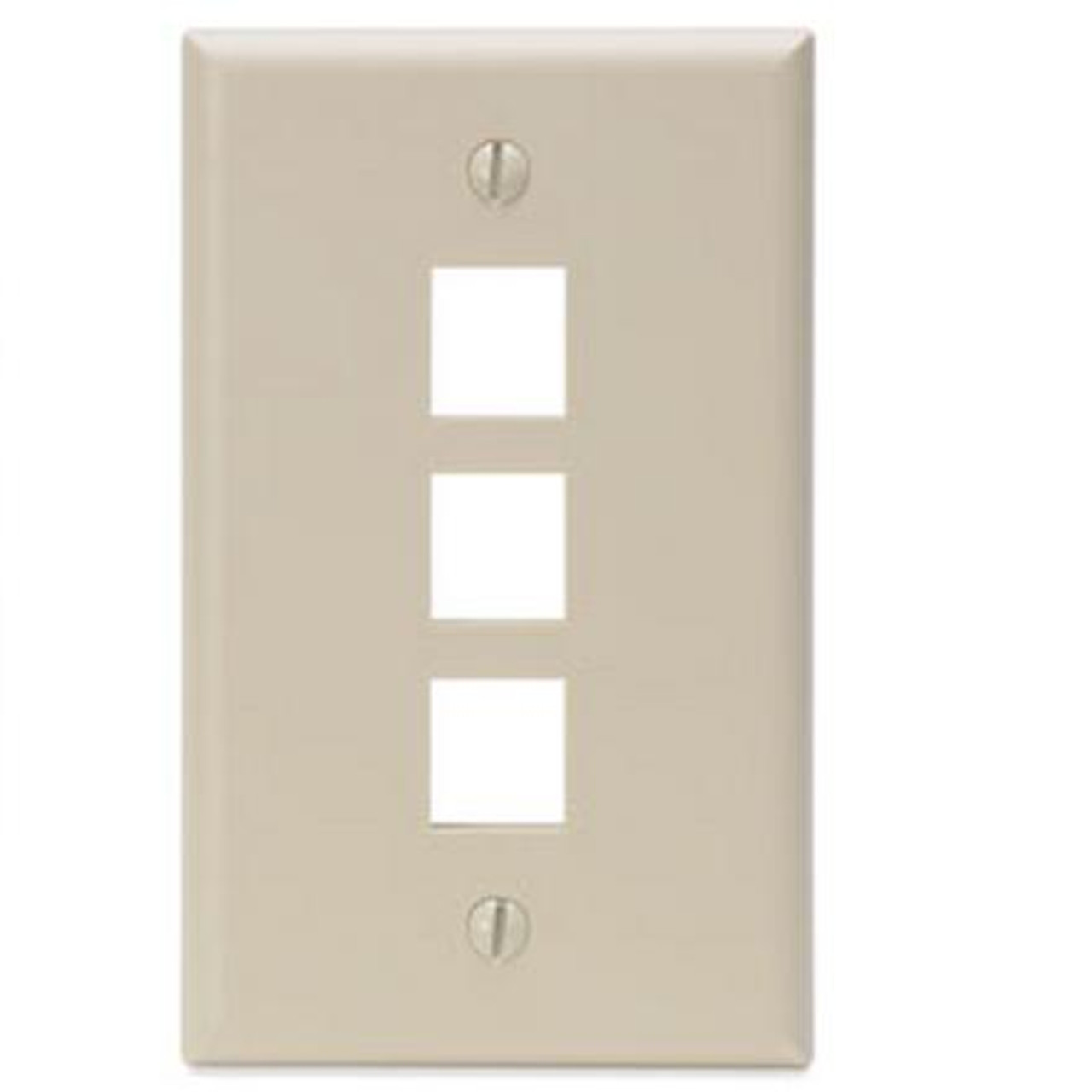 Face Plate 3-Port Ivory Quickport, Leviton