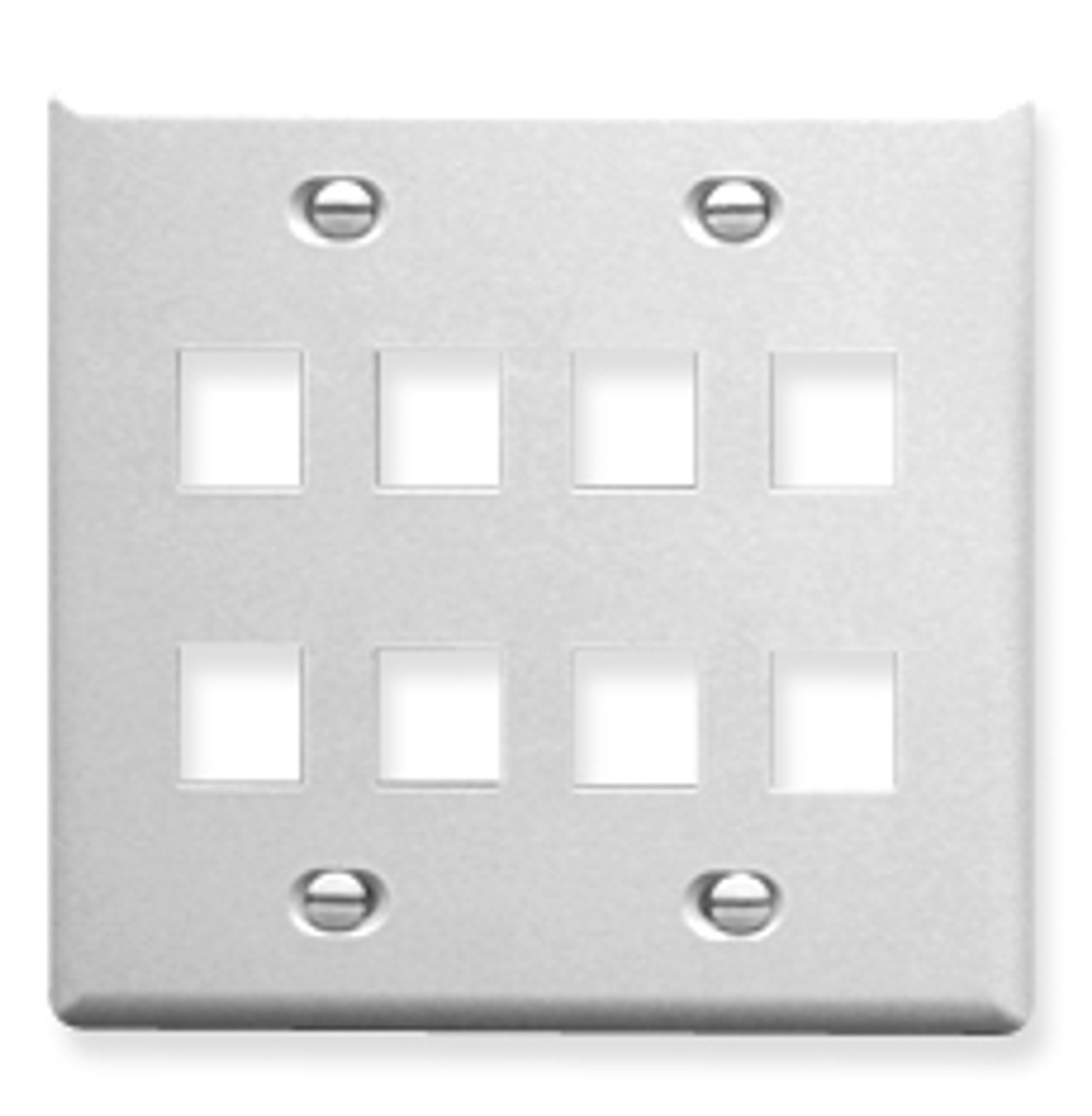 Face Plate Double Gang 8 Port White ICC