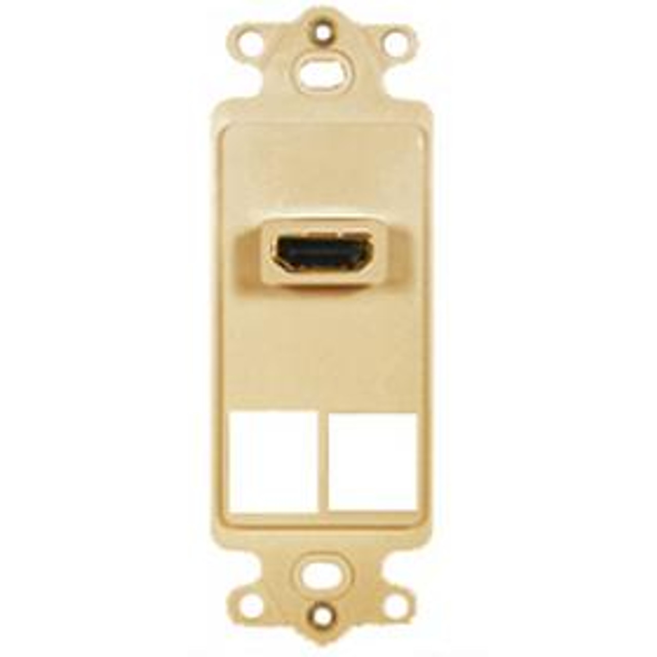 Decora insert 1 HDMI f/f + 2 keystone jacks, ivory