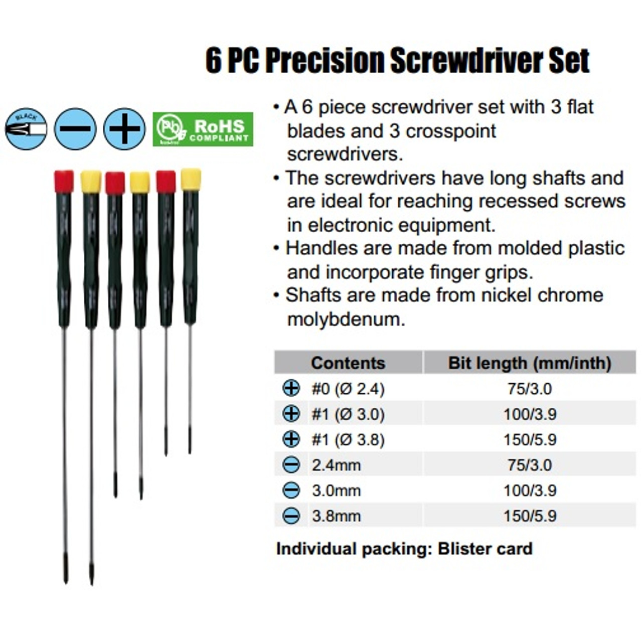 Precision Screwdriver Set 6 Pieces