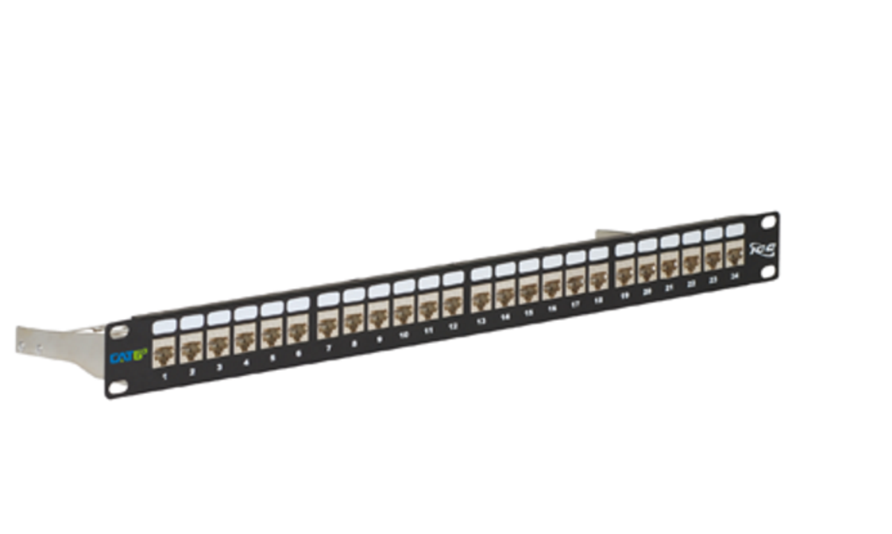 Patch Panel CAT6A 10G FTP STP Shielded 24 Port 1U Rack Mt. (Includes 24 CAT6A  Jacks IC1078S6A0)