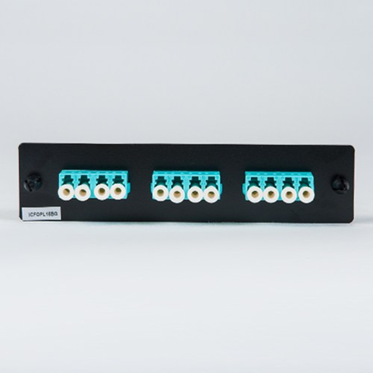 Fiber Adaptor Panel, LGX Adapter Panel, 3 Quad LC, 12F, Aqua, MM