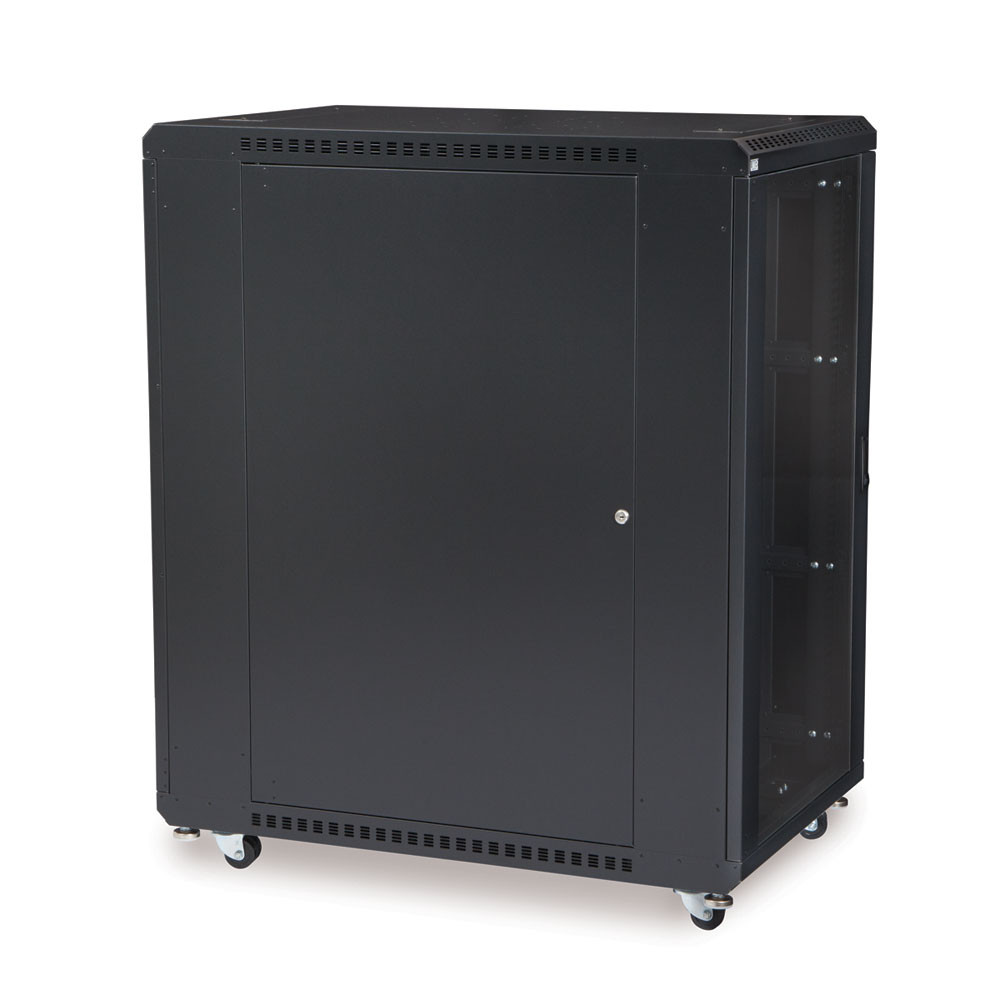 22U LINIER® Server Cabinet - Glass/Glass Doors - 36