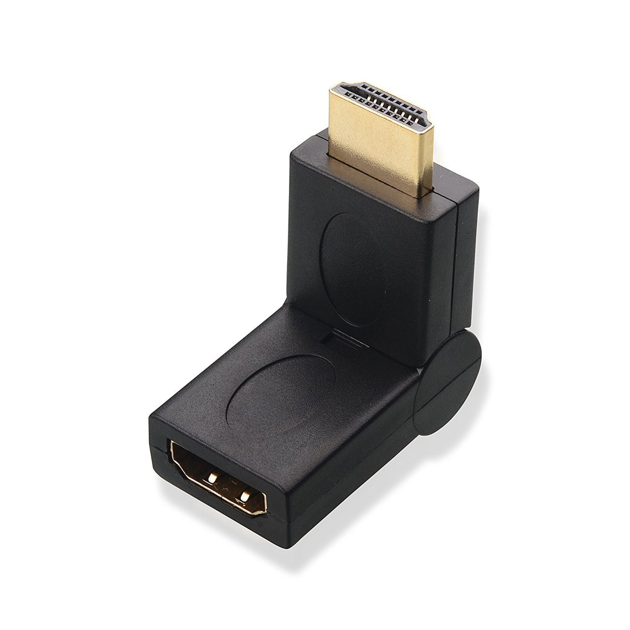 HDMI Female To Male 90 Degree Swivel Adaptor, Gold