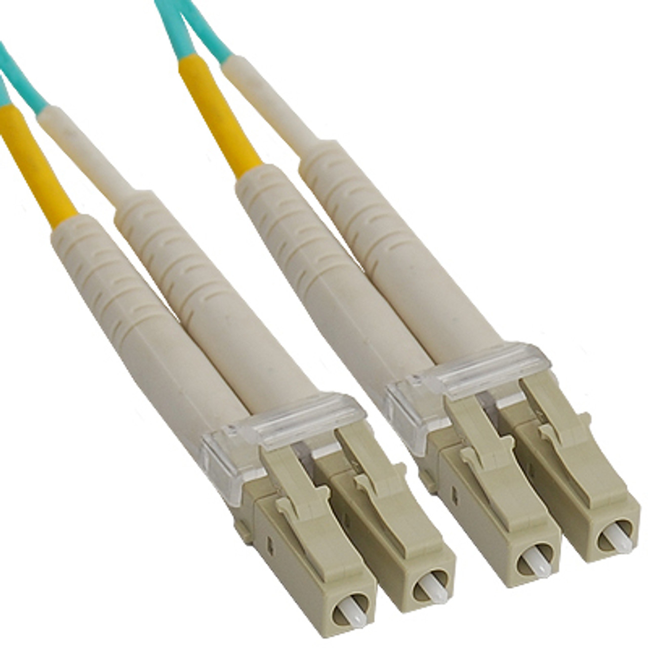 LC Duplex Multimode 50/125 (OM3) Fiber Optic Patch Cable 10Gb in Aqua - 7M