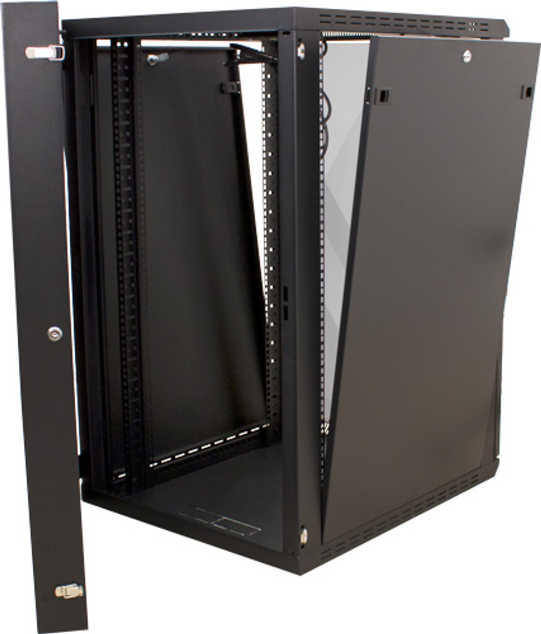 20U Wall Mount Swing Out Enclosure, Black