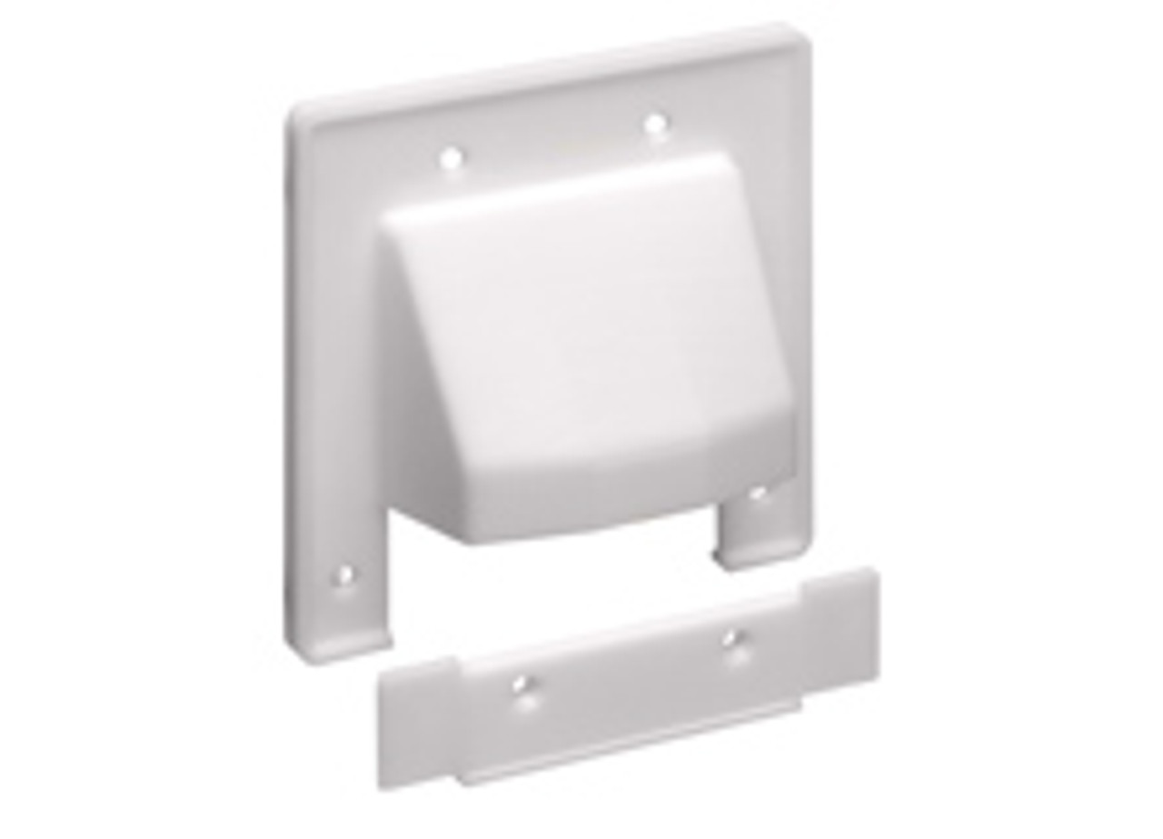CER2 Cable Wall Plate with Removable Lower Plate 2-Gang, White