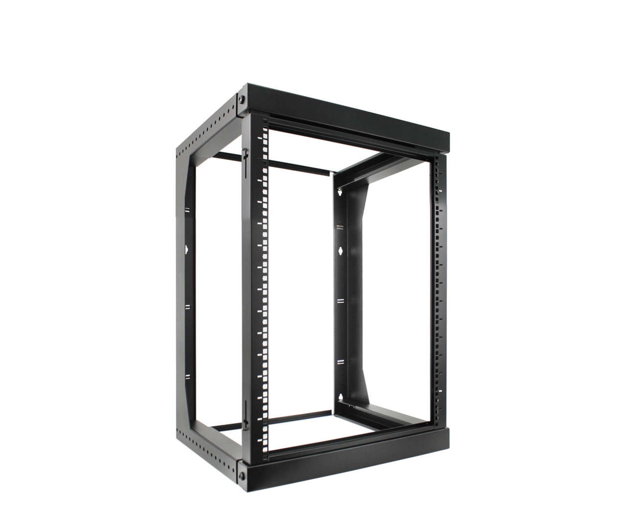 16U Open Wall Mount Frame Rack, Front Swing Out - Adjustable Depth 18"- 30"