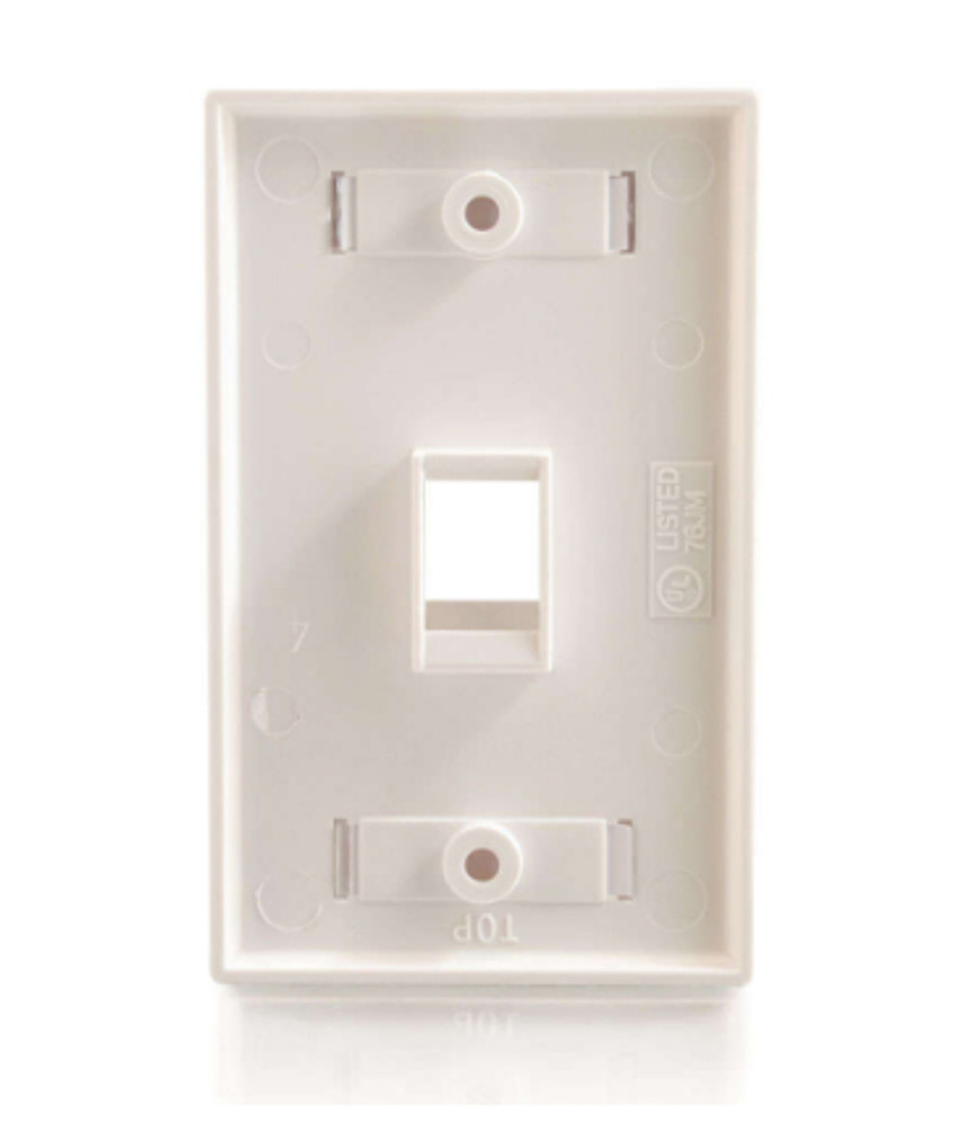 Vertical Cable One Keystone Single Gang Wall Plate - White