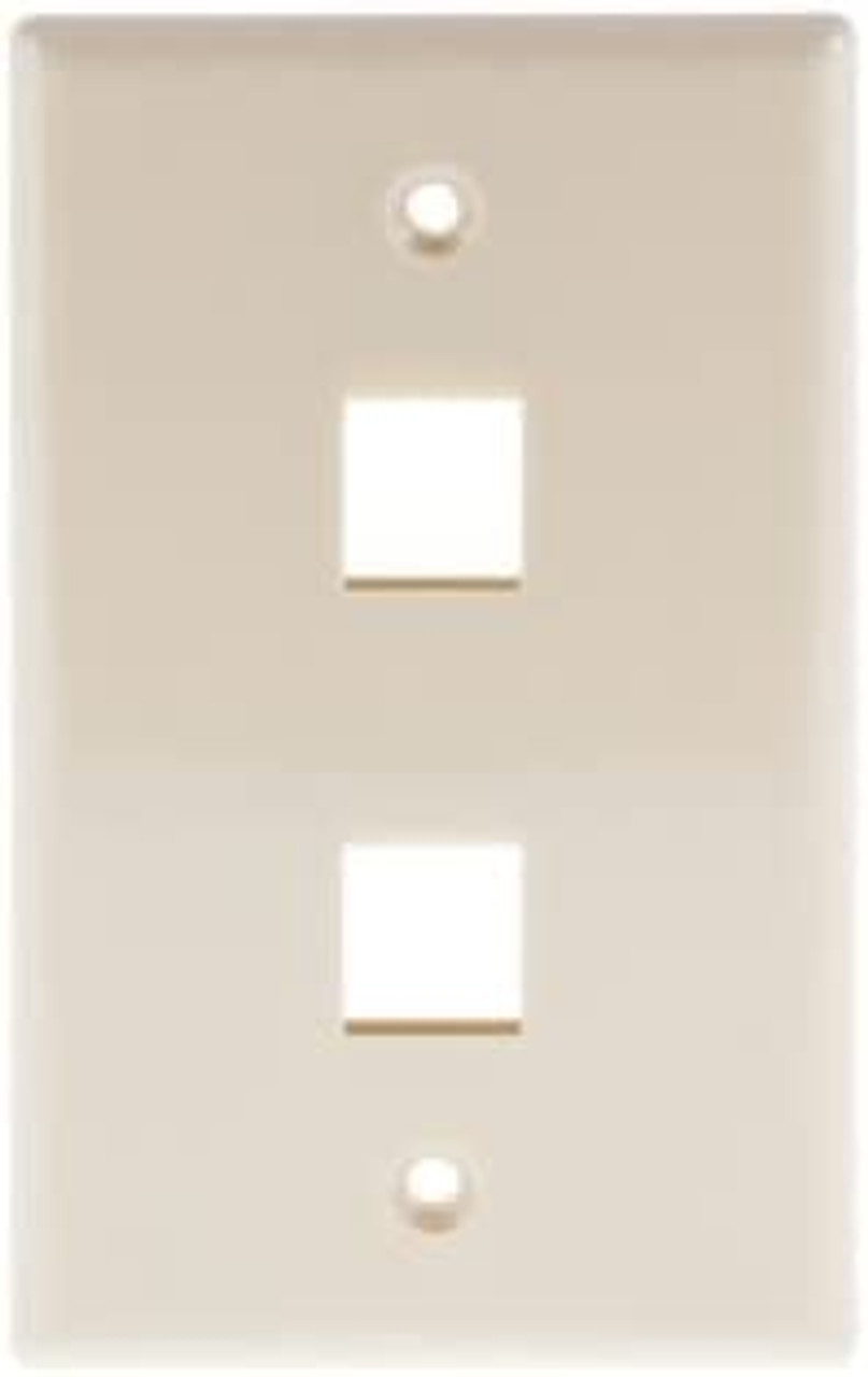 Vertical Cable Keystone Wall Plate, 2 Port, Beige/Ivory