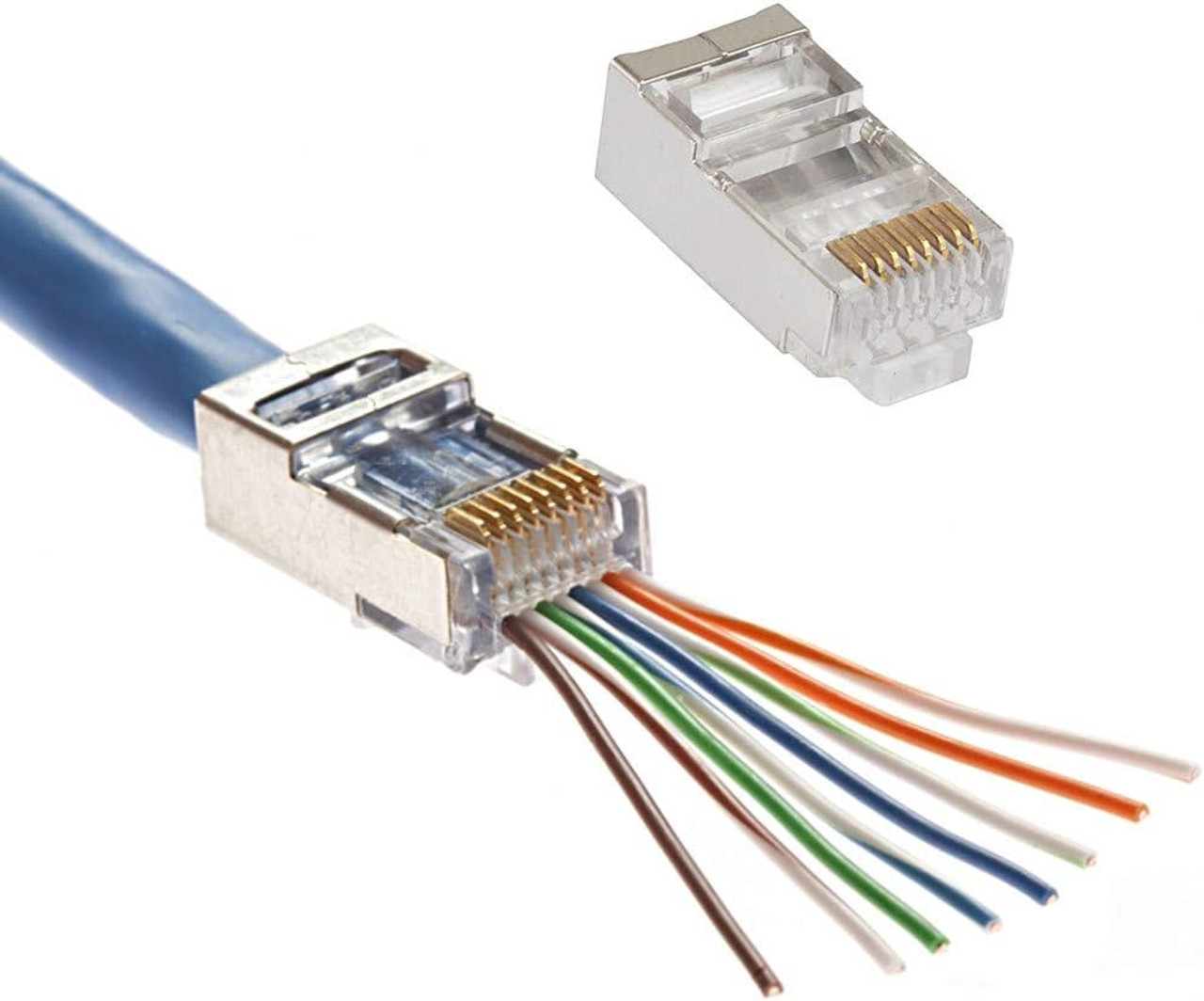 CAT6 Shielded RJ45 Pass Through Modular Plug Cable Connector End