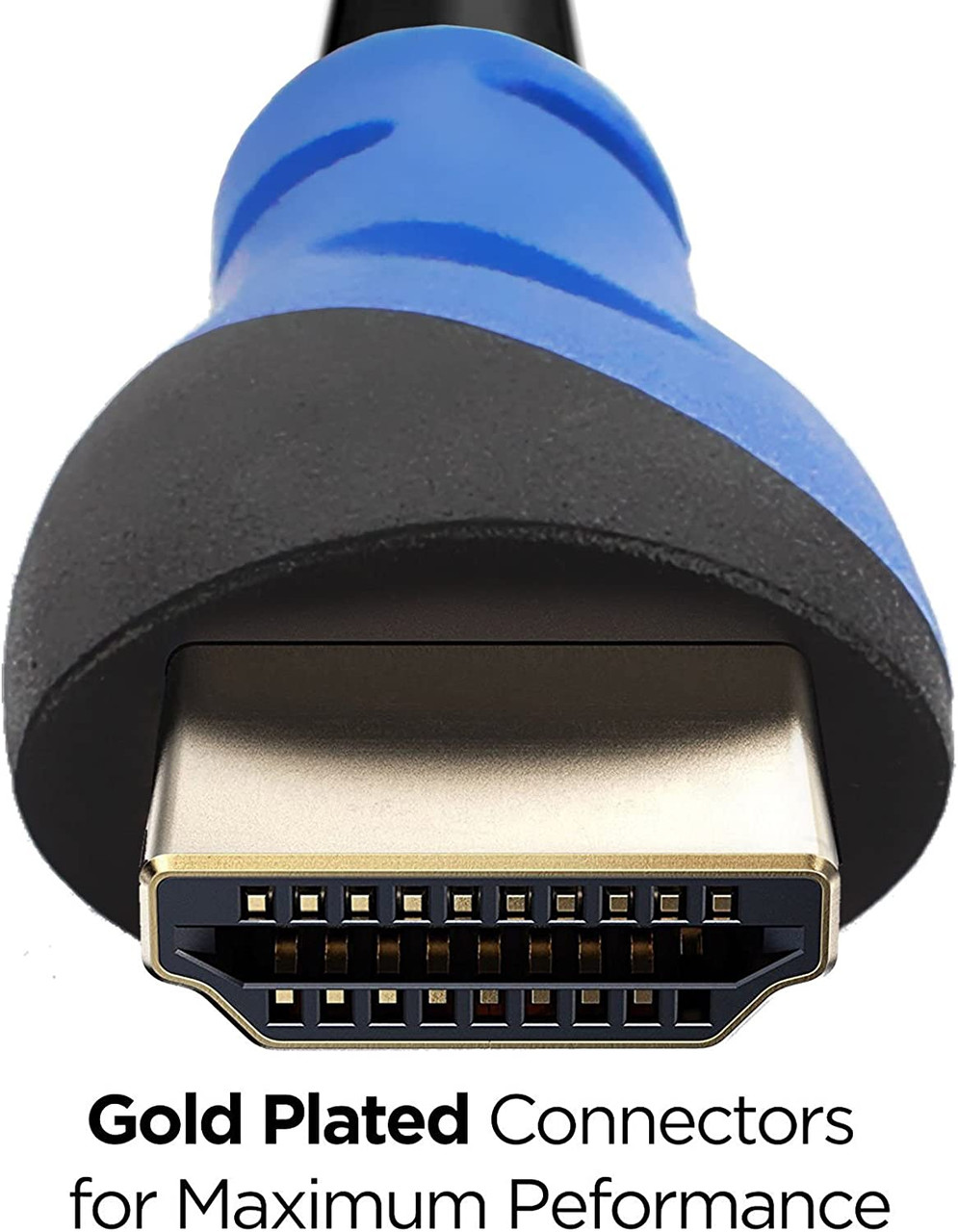 HDMI Cable 75 FEET, V1.4 Ultra-High Speed Supports Ethernet Audio Return (ARC) Bandwidth up to 18Gbps 3D HD 1080p Ready 75ft Braided Nylon Cable Cord Gold Plated Blue