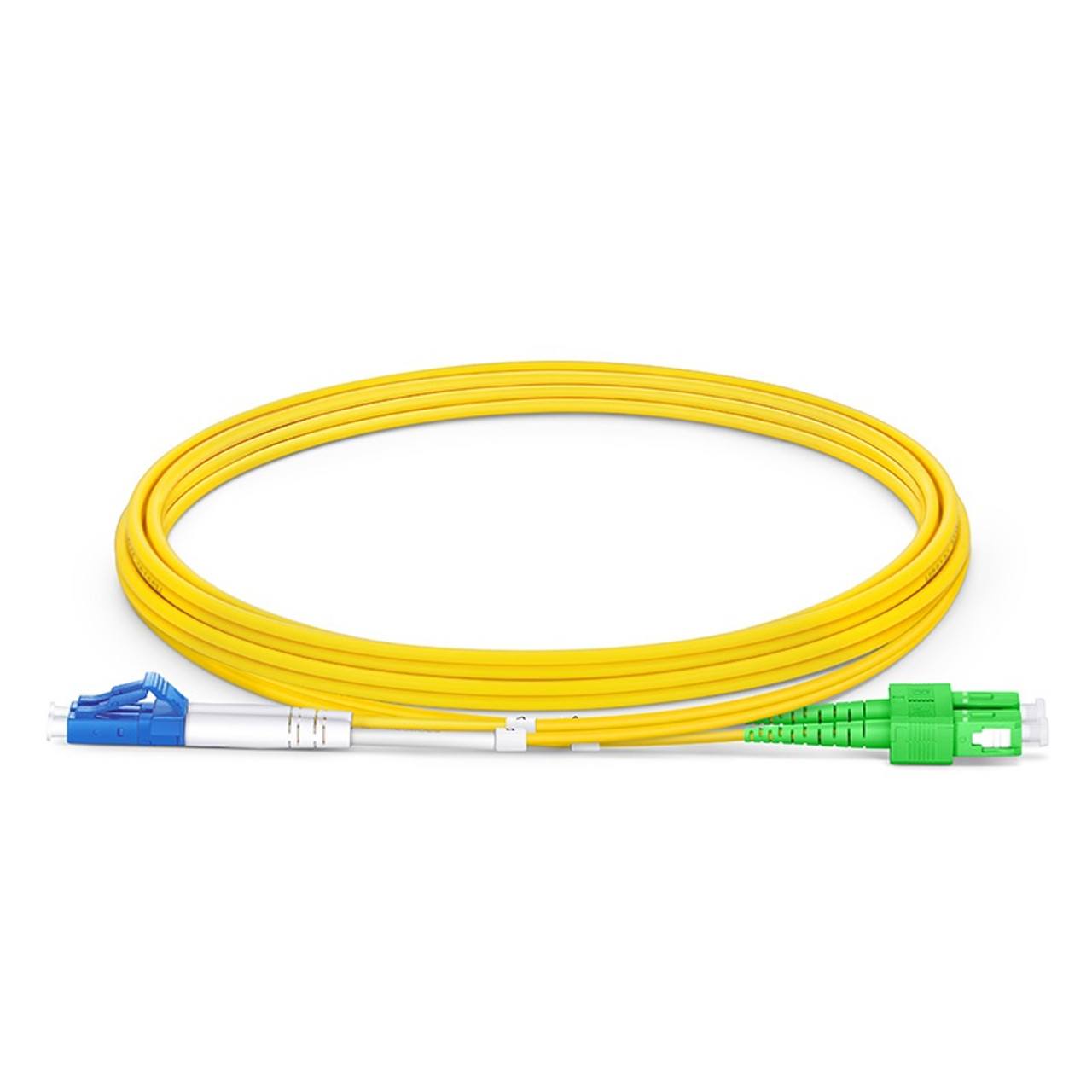 2m (7ft) LC UPC to SC APC Duplex OS2 Single Mode PVC (OFNR) 2.0mm Fiber Optic Patch Cable