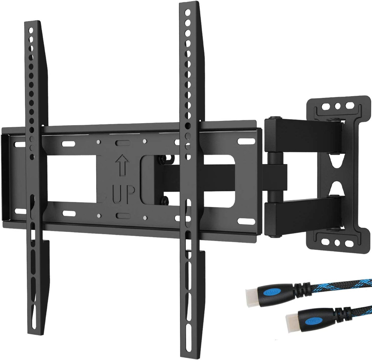 TV Wall Mount Bracket Full Motion Articulating Extend Arm for Most 23-55 inches LED, LCD, OLED Flat Screen TVs up to 99lbs VESA 400x400mm with Tilting for Display (FTM-1), Black