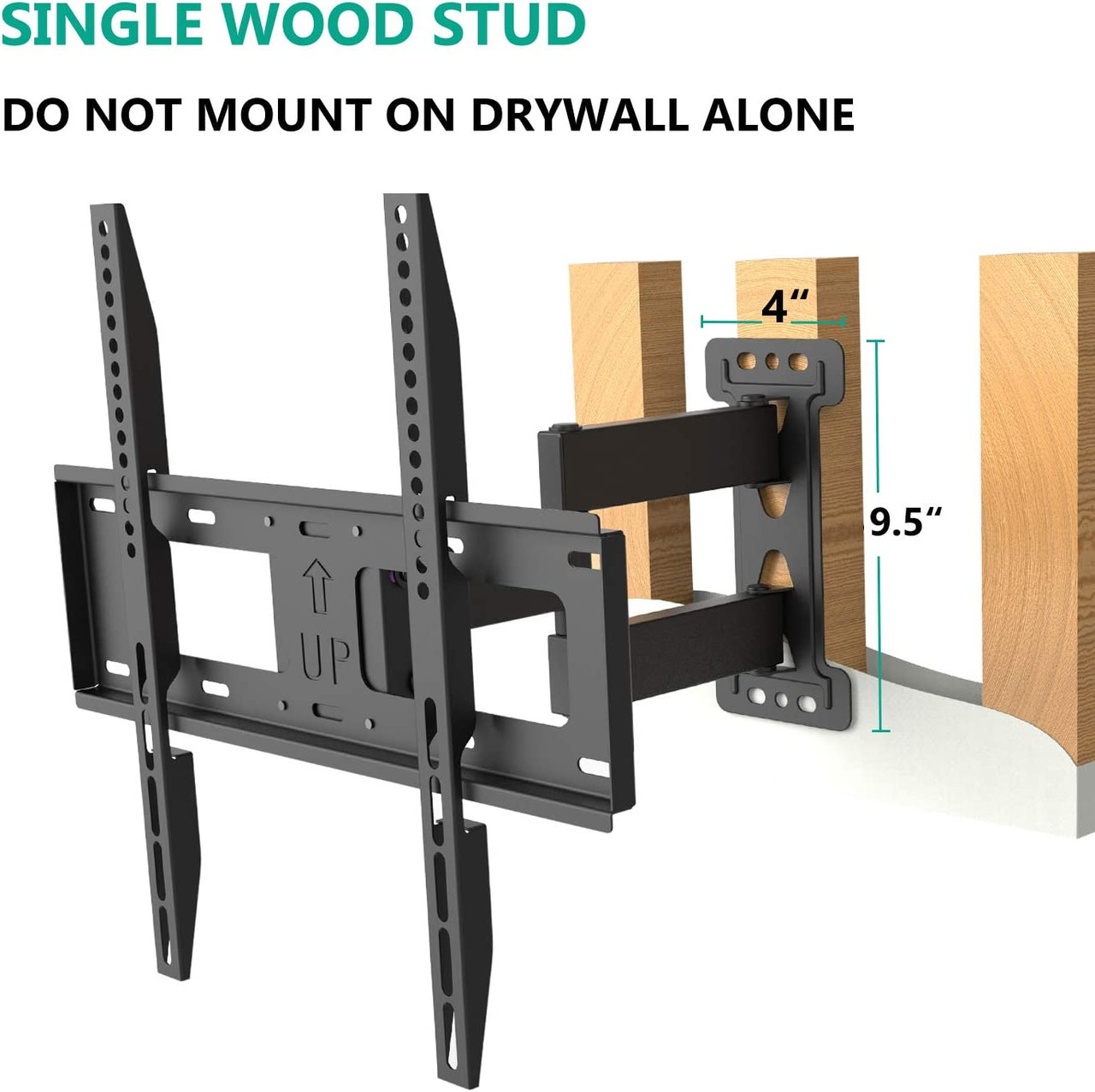 TV Wall Mount Bracket Full Motion Articulating Extend Arm for Most 23-55 inches LED, LCD, OLED Flat Screen TVs up to 99lbs VESA 400x400mm with Tilting for Display (FTM-1), Black