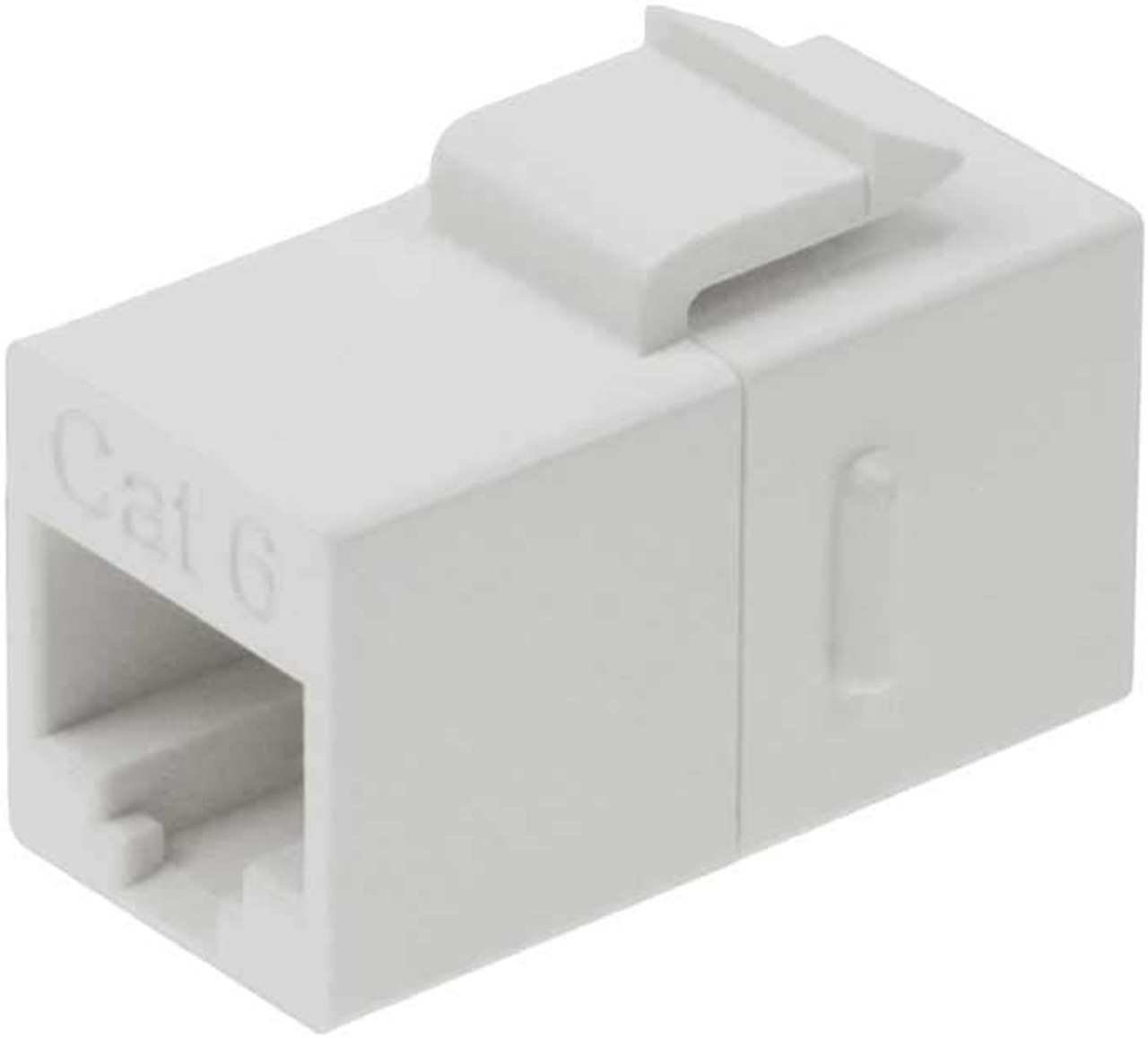 Cat 6 Inline Coupler w/Keystone Latch - White