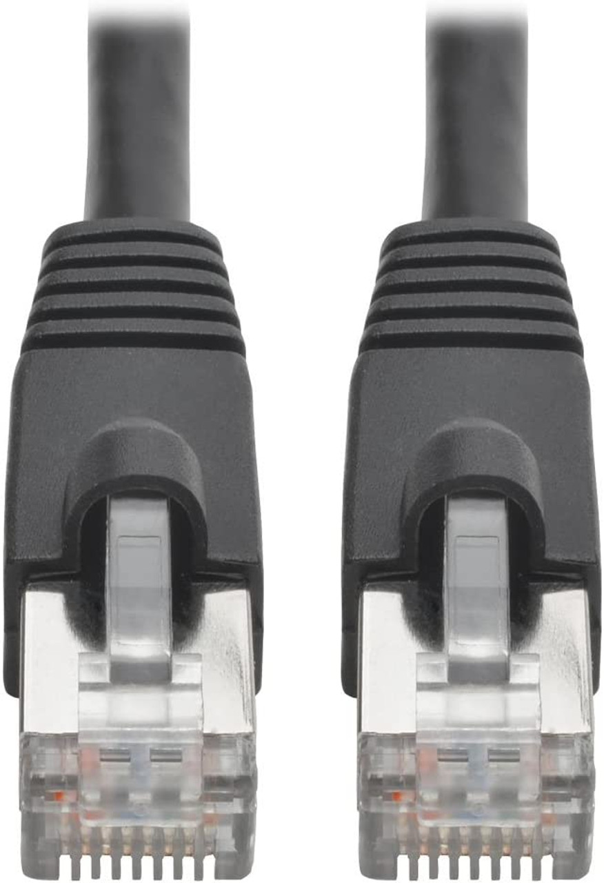 Cat6a Snagless Shielded STP Patch Cable 10G-Certified, PoE, Black M/M 3ft