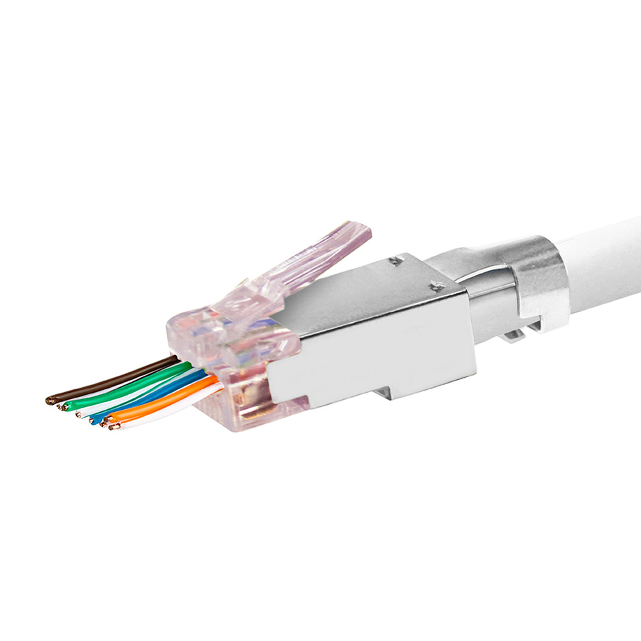 S45-1750P - ProSeries Cat6/6a STP Shielded External Ground - Pass-Through RJ45 with Cap45® & Bar45® 50 PC