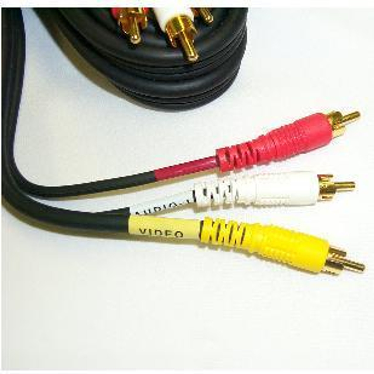 RCA 3 Plug M/M   12' Cable (Video + L/R audio), gold plated